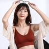 Chaleco grande en forma de U Sling envolvente de pecho sin costuras Espalda sin costuras sin tirantes Almohadilla para el pecho desmontable Sujetador deportivo en forma de U
