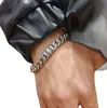 Pulsera Cubana de Plata de Ley 925 Collar de Diamantes para Hombre Pulsera Hip-Hop Simple Retro de Moda para Novio Venta al por Mayor