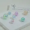 Em estoque contas de resina pérola de sereia céu estrelado meio furo contas de luar coloridas contas soltas acessórios de cabelo DIY brincos pingentes ornamentos acessórios