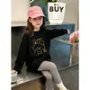 Camiseta de manga larga 100% algodón para niña 2026 nuevo top infantil elegante para niñas, para primavera y otoño, camiseta básica con estampado de dibujos animados
