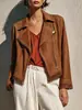 Chaqueta con cremallera y borlas estilo popular europeo y americano de Amazon AliExpress, top de gamuza con cremallera diagonal