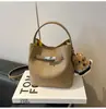 Bolsa de Mão Versátil com Padrão Lichia, Bolsa Saco para Mulheres, Novo Estilo Inverno 2025, Elegante Casual, de Ombro, Transversal, Bolsa Mãe-Filha
