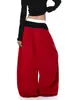 Calça Jogger Color Block com Estampa de Letras Estilo Patchwork Transfronteiriço para Homens e Mulheres, Design de Casal, Falso Duas Peças, Solta, Perna Larga