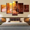 Pintura en Spray Moderna Simple Bosque Crepuscular Wulian Ciervo Pintura Decorativa para Pared de Fondo de Sofá Pintura Colgante Pintura al Óleo