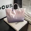 2026 Nova Bolsa de Mão Transfronteiriça Temu Site Independente Impermeável PVC+Lona Portátil para o Dia a Dia Bolsa de Ombro Bolsa Tote