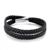 Pulseira de corda de couro bovino puro europeia e americana Pulseira de corda de couro bovino retrô Haiteng Fábrica de Dongguan direto HS-021