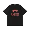 Camiseta de Manga Curta para Casal Amiri Pomba da Paz Tinta Flow Grafite Lettering 230g Série Coleção Estampa Clássica do Logo