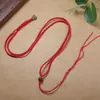 Collar Trenzado Hecho a Mano al por Mayor de Dos Colores de Cuatro Hilos con Cuentas de Jade y Cordón Ajustable para Hombres y Mujeres