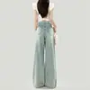 Jeans de Mezclilla Lavado Claro para Mujer 2026 Nuevo Otoño de Este Año Populares Petite Caídos Sueltos Pierna Ancha Pierna Recta Pantalones Largos