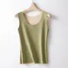 Chaleco Cálido de Mujer para Otoño e Invierno, Capa Interior Simple, Ajustado, Protección contra el Frío, Doble Cara Cepillado Cálido, Sin Costuras, Chaleco de Cuello Redondo