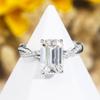 Anillo de alta gama para niñas con moissanita talla esmeralda de 4 quilates plata 925 propuesta, matrimonio es adecuado para GRA