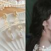 Nuevos Pendientes de Perlas Naturales de Agua Dulce, Pendientes Femeninos, Pendientes Retro, Clips de Oreja de Bobina de Mosquito de Alta Gama para Mujeres sin Orejas Perforadas