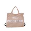2026 Novo Estilo Bolsa Transversal Simples e Fashion com Grande Capacidade, Bolsa de Ombro de Lona Grande com Estampa de Letras Estilo Artístico para Mulheres