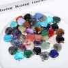 Venta caliente transfronteriza amor 20mm colgante piedra de cristal natural forma de corazón corazón de melocotón collar accesorios de joyería hechos a mano diy