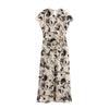 Vestido Midi de estilo europeo y americano transfronterizo para mujer ZR en stock nuevo con textura de satén de seda estampado