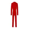 Macacão de Malha com Zíper Meio e Dedos Livres Estilo Europeu e Americano Moda Slim Fit para Mulheres 2026 Primavera e Outono F826010