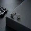 Brincos Cluster de Diamante Cheio de Novo Estilo Transfronteiriços para Homens, Modernos e Versáteis, Brincos de Flor de Íris em Forma de Cruz de Alto Padrão para Mulheres