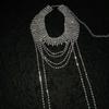 Colar Vintage Exagerado de Personalidade Irregular Cheio de Diamantes Multi-Camadas com Tassel Clavícula Colar de Strass de Alta Qualidade para Mulheres Cristal da Moda