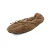 Sapatilhas Baixas de Lã Femininas Sapatos de Cano Baixo Simples Outono Novo Bico Redondo Laço Couro Genuíno Confortáveis Sapatos Simples de Pelo Femininos