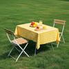Toalha de Mesa Descartável para Camping Xadrez Amarelo e Vermelho Tapete de Piquenique Universal Primavera e Verão Parque Gramado Tapete de Piquenique Impermeável e Espessado