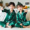 Pijamas de Verano para Niños al por Mayor Finos de Seda Artificial Pantalones Cortos Ropa Infantil Niños y Niñas Pantalones Cortos Ropa de Casa
