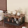 Prateleira de Armazenamento Doméstico Suporte para Xícara de Cafeteira Armário de Mesa de Jantar Lanche Cozinha Temperos Gaveta de Mesa Rack de Armazenamento