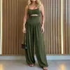Novedades de Ropa para Mujer Verano 2026: Mono de estilo europeo y americano para vacaciones transfronterizo, de color liso, holgado, casual, con tirantes y pierna ancha