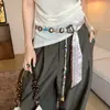 Cinto Cachecol de Seda Tecido com Contas Feito à Mão Vintage para Mulheres, Acessório de Corda de Cintura com Design Único para Jeans, Decoração da Moda