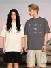 Camiseta Original Blackeden Matrix em Formato D Estilo Nacional Graffiti Americano Manga Curta para Homens e Mulheres Tops de Casal Verão