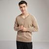 Suéter de cachemira con cuello en V grueso de invierno para hombre, jersey de manga larga, suéter rojo básico, suéter informal de negocios