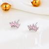 Aretes de Diamante Rosa Marquesa de Plata Esterlina S925 Lujo Accesible Joyería de Estilo Coreano Zircón Arete de Cartílago Elegantes Aretes Accesorios de Moda