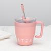 Taza de café ligera de lujo con pajita para revolver, taza de agua aislante, taza de acero inoxidable exquisita de alta calidad con tapa para comercio exterior transfronterizo