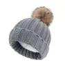Gorro de Lã Cor Sólida com Forro de Fleece Quente Acrílico Espessado para Mulheres Gorro de Tricô de Inverno Transfronteiriço Gorro de Lã Pai e Filho