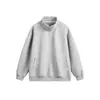Colección Otoño Temprano 2026: Sudadera Blanca y Gris para Hombre con Media Cremallera y Cuello Alto, Estilo Casual Americano, Top de Cuello Reversible para Primavera y Otoño