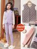 Ropa escolar para niños, pantalones de algodón, pantalones cálidos para niños y niñas, forro de ropa acolchado de algodón, chaleco de lana y seda, chaqueta, pantalones, traje