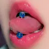 Resina de Colores Imitación Ópalo Degradado Uña de Lengua Acero Inoxidable Nicho Joyería para Lengua Anillo para Lengua Joyería para Piercing Corporal Venta al por Mayor
