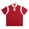 Camisa polo de 230g, corte holgado, color block moderno, con cierre y estampado de logo, para team building y ropa de grupo