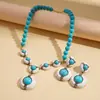 Collar Redondo de Resina Incrustado de Diamantes Transfronterizo Europeo y Americano, Cadena para Clavícula Estilo Corte Vintage, Joyería de Gama Alta de Nicho para Mujeres