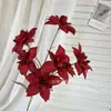 Flores de Casamento Vermelhas Casamento Chinês Flores Artificiais Decoração Flores de Casamento Série Vinho Salão de Casamento Arte Floral