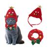 Nuevo Set Navideño de Sombrero y Bufanda para Disfrazar Mascotas de Amazon, Sombrero, Bufanda y Babero para Gatos y Perros