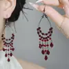 Nuevos Pendientes de Gancho de Oreja con Borla de Gota de Agua Perla Flor Estilo Chino Estilo Bosque de Verano Pendientes Suaves Lujo Ligero Pendientes de Gama Alta Venta al por Mayor