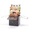 Caja Tridimensional Creativa Negra Dorada de Cumpleaños Celebraciones Caja de Cumpleaños Transfronteriza