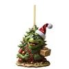 Grinch Navideño Transfronterizo Monstruo de Piel Verde Colgante de Árbol de Navidad Decoración Navideña Adornos Planos Creativos para Coche