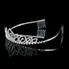 Adorno de cabeça luxo strass brilhante Coroa grande acessórios de cabelo princesa coreana doce cerimônia de casamento acessórios de casamento prateados