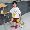 Traje de Manga Corta para Niños 2026 Nuevo Estilo Ropa de Verano Delgada Holgada de Dibujos Animados Niño Bebé Estilo Coreano Ropa de Verano