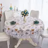 Nova Toalha de Mesa Redonda Grande Impermeável e à Prova de Óleo Sem Lavagem Toalha de Mesa Redonda para Casa e Restaurante Toalha de Mesa Redonda Especial Toalha de Mesa