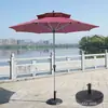 Guarda-sol de Exterior, Guarda-sol de Pátio, Guarda-sol de Sol, Guarda-sol de Barraca de Camping, Guarda-sol de Coluna Central para Proteção Solar de Jardim, Guarda-sol de Praia de Lazer com Manivela