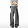 Calças Plissadas Wide-Leg Estilo Americano 2026 para Mulheres e Homens, Silhueta Evasê, Para o Trabalho e Casuais, Calças Wide-Leg Emagrecedoras, Tendência
