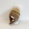 Gorro de lana para niños, otoño e invierno, para bebé, de punto, para niña, con protección para las orejas, cálido, resistente al viento, para invierno.