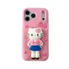 Gato Kt Lindo de Silicona con Piernas Largas y Corazón Adecuado para Funda de Teléfono Móvil Apple 17Promax iPhone16 Soporte 15 Femenina 14